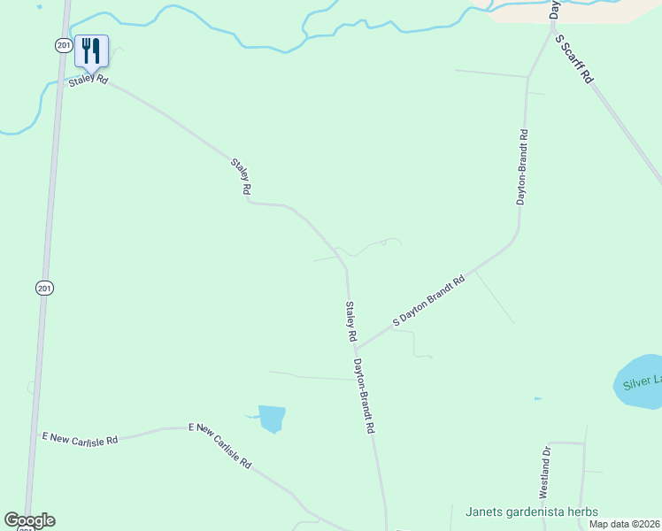map of restaurants, bars, coffee shops, grocery stores, and more near 7788 Staley Road in New Carlisle