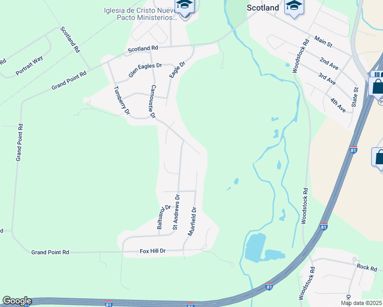 map of restaurants, bars, coffee shops, grocery stores, and more near 3341 Carnoustie Drive in Chambersburg