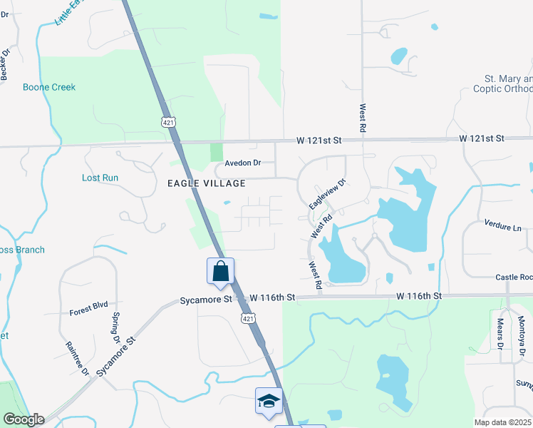 map of restaurants, bars, coffee shops, grocery stores, and more near 11725 Chant Lane in Zionsville