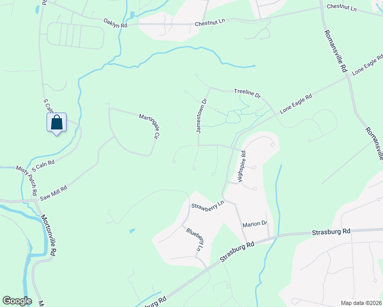 map of restaurants, bars, coffee shops, grocery stores, and more near 1320 Brownsville Road in Chester County