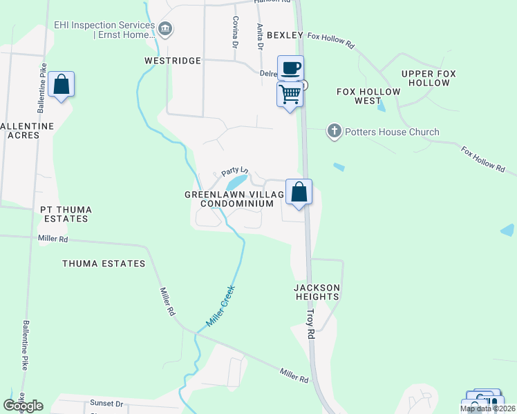 map of restaurants, bars, coffee shops, grocery stores, and more near 3302 Scotsdale Drive in Springfield