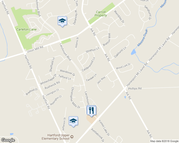 map of restaurants, bars, coffee shops, grocery stores, and more near 200 Martins Way in Mount Laurel