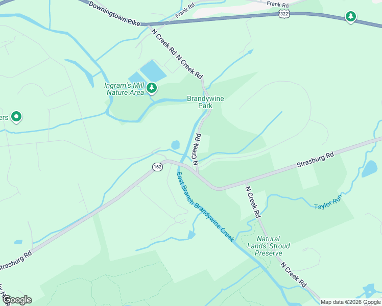 map of restaurants, bars, coffee shops, grocery stores, and more near 1055 West Strasburg Road in West Chester
