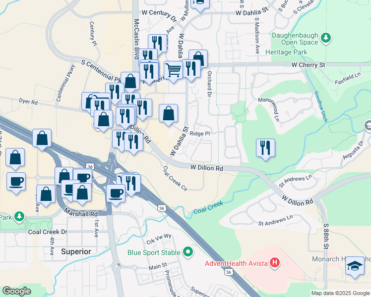 map of restaurants, bars, coffee shops, grocery stores, and more near 780 Copper Lane in Louisville
