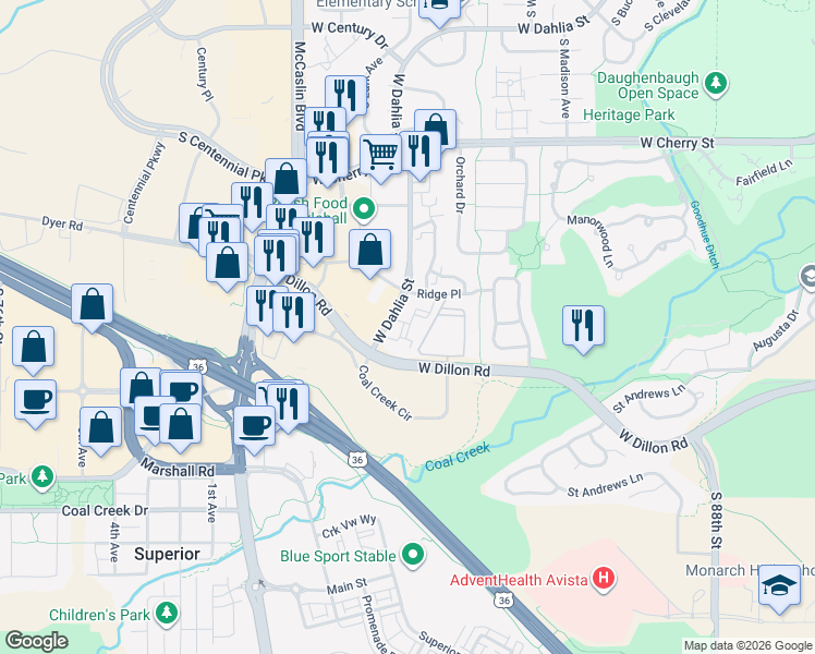 map of restaurants, bars, coffee shops, grocery stores, and more near 750 Copper Lane in Louisville