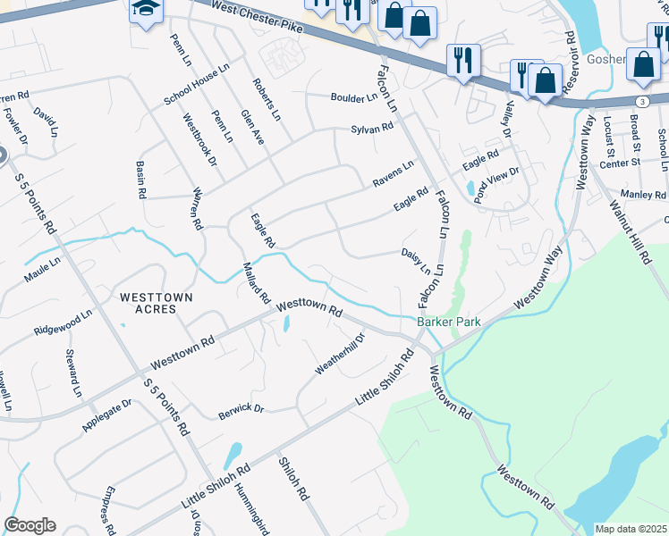 map of restaurants, bars, coffee shops, grocery stores, and more near 881 Bob O Link Lane in West Chester