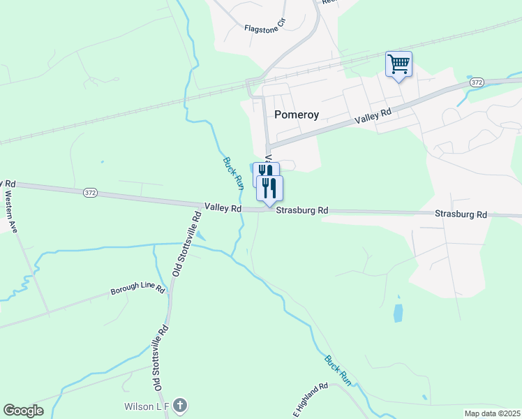 map of restaurants, bars, coffee shops, grocery stores, and more near 1996 Valley Road in Parkesburg