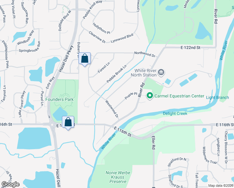 map of restaurants, bars, coffee shops, grocery stores, and more near 11827 Hoster Road in Carmel