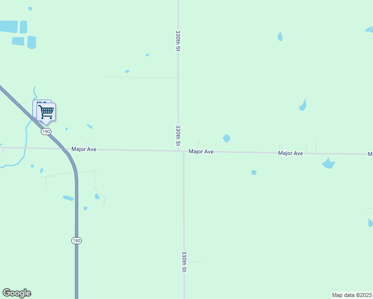 map of restaurants, bars, coffee shops, grocery stores, and more near Major Avenue in Jamesport