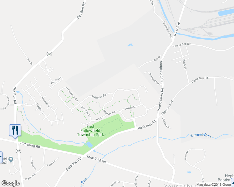 map of restaurants, bars, coffee shops, grocery stores, and more near 150 Milbury Road in Coatesville