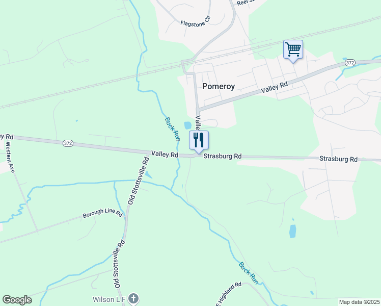 map of restaurants, bars, coffee shops, grocery stores, and more near 1996 Valley Road in Parkesburg