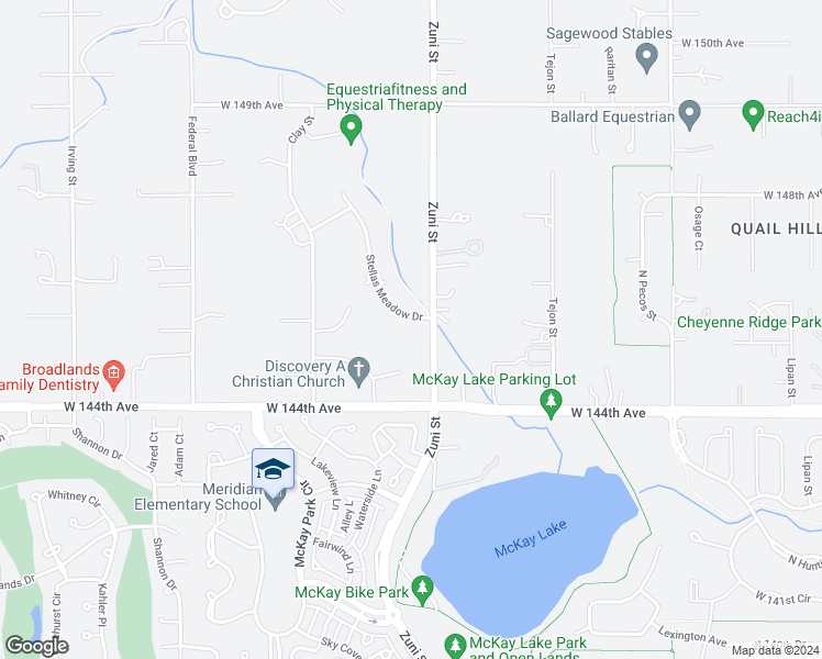 map of restaurants, bars, coffee shops, grocery stores, and more near 14521 Stellas Meadow Drive in Broomfield