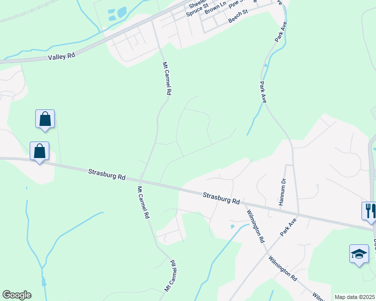 map of restaurants, bars, coffee shops, grocery stores, and more near 213 Windy Hill Road in Coatesville