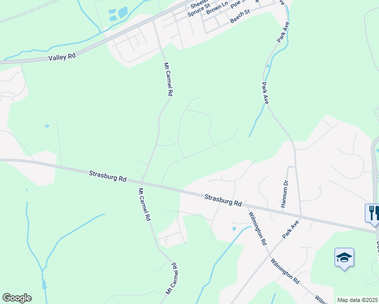 map of restaurants, bars, coffee shops, grocery stores, and more near 213 Windy Hill Road in Coatesville