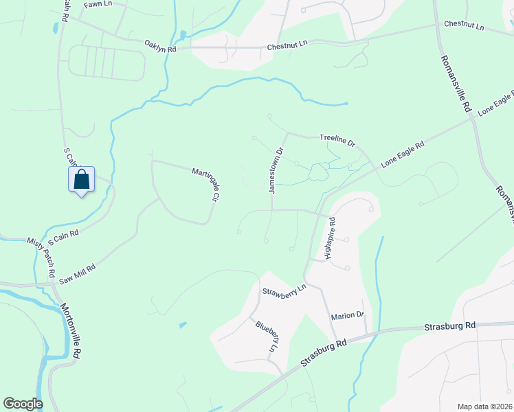 map of restaurants, bars, coffee shops, grocery stores, and more near 1320 Brownsville Road in Chester County