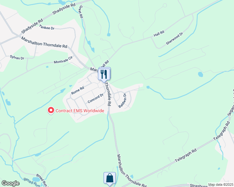 map of restaurants, bars, coffee shops, grocery stores, and more near 902 Delicious Drive in West Chester