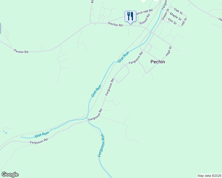 map of restaurants, bars, coffee shops, grocery stores, and more near 370 Ferguson Road in Dunbar