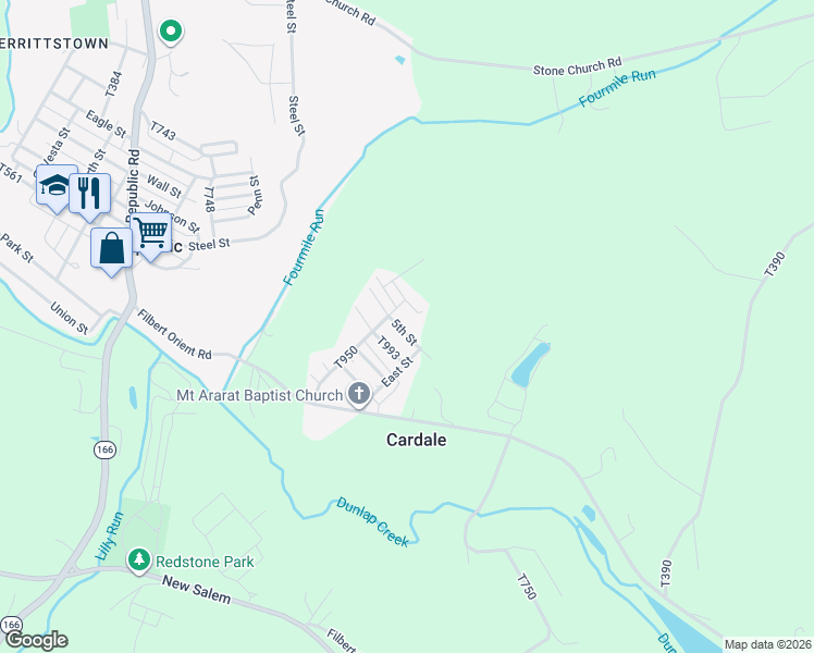 map of restaurants, bars, coffee shops, grocery stores, and more near 2010 5th Street in Cardale