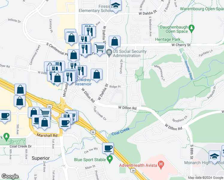 map of restaurants, bars, coffee shops, grocery stores, and more near 730 Copper Lane in Louisville