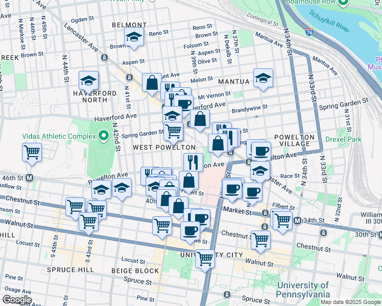 map of restaurants, bars, coffee shops, grocery stores, and more near 339 State Street in Philadelphia