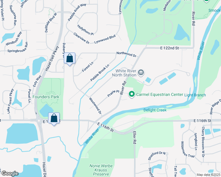map of restaurants, bars, coffee shops, grocery stores, and more near 11804 Prairie Place in Carmel