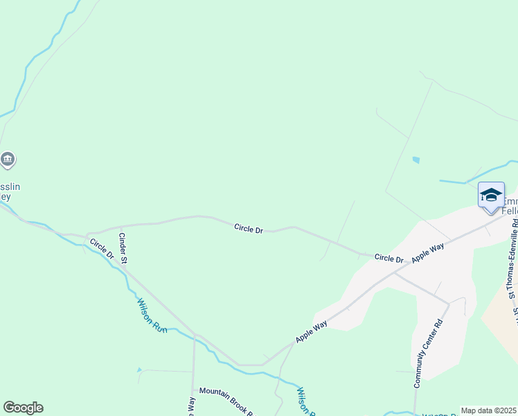 map of restaurants, bars, coffee shops, grocery stores, and more near 9611 Circle Drive in Chambersburg