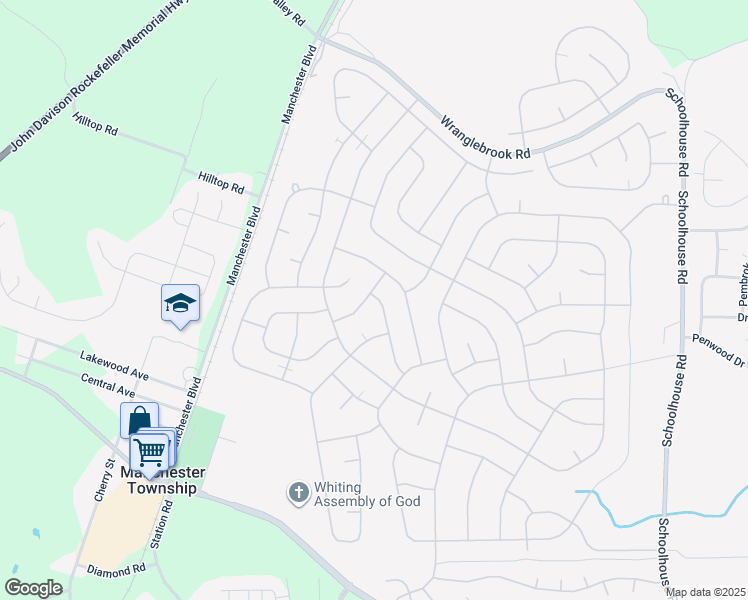 map of restaurants, bars, coffee shops, grocery stores, and more near 6 Mohican Lane in Manchester Township