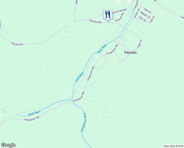 map of restaurants, bars, coffee shops, grocery stores, and more near 372 Ferguson Road in Dunbar