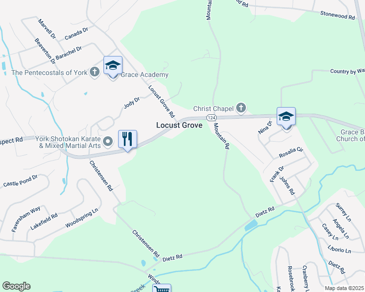 map of restaurants, bars, coffee shops, grocery stores, and more near 3260 East Prospect Road in East York