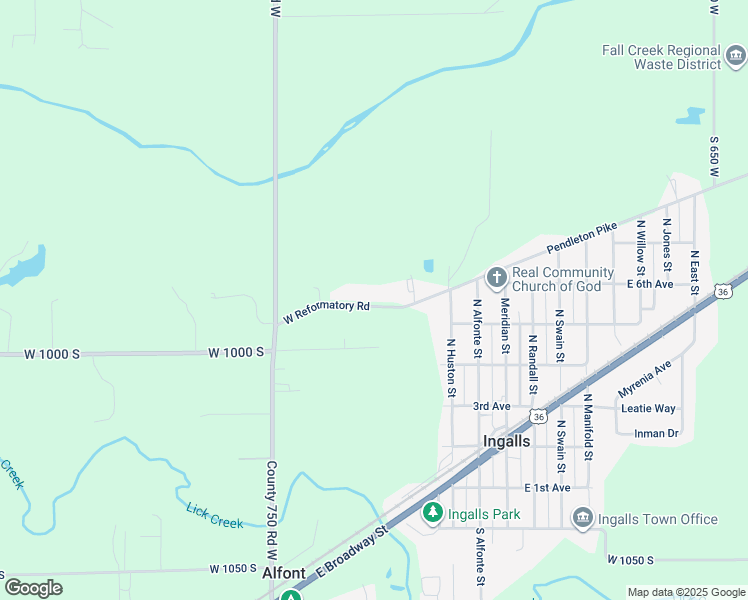 map of restaurants, bars, coffee shops, grocery stores, and more near 7252 West Reformatory Road in Pendleton