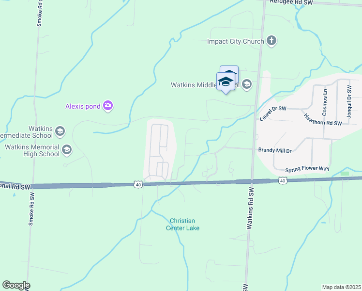 map of restaurants, bars, coffee shops, grocery stores, and more near 150 Deer Path Court in Pataskala
