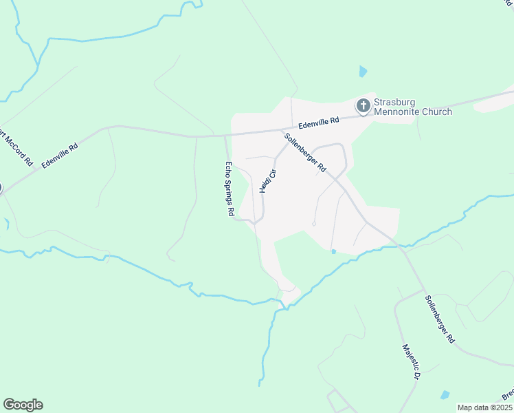map of restaurants, bars, coffee shops, grocery stores, and more near 2320 Heidi Circle in Chambersburg