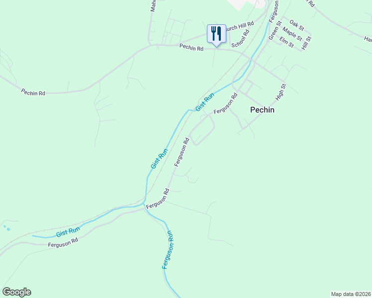 map of restaurants, bars, coffee shops, grocery stores, and more near 372 Ferguson Road in Dunbar