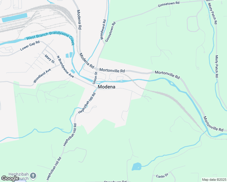 map of restaurants, bars, coffee shops, grocery stores, and more near 16 South Brandywine Avenue in Coatesville