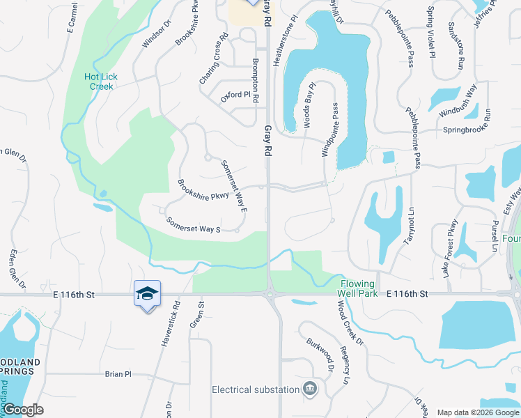 map of restaurants, bars, coffee shops, grocery stores, and more near 11818 Gray Road in Carmel