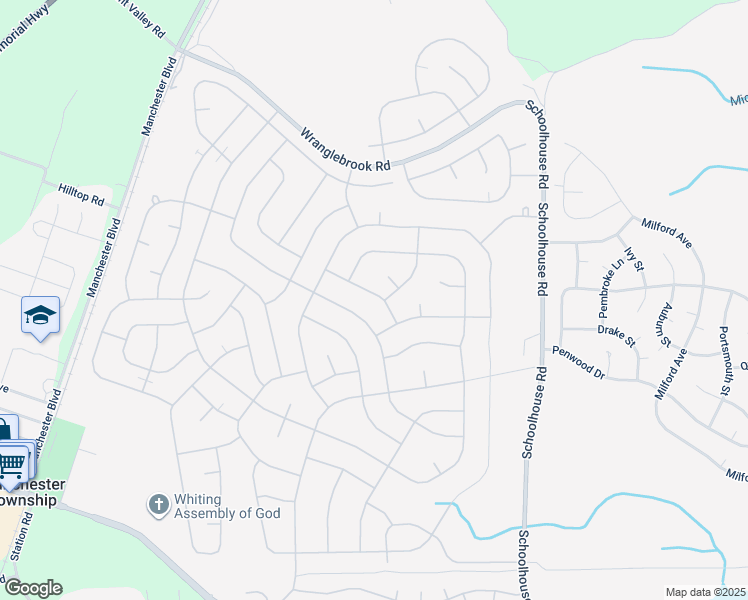 map of restaurants, bars, coffee shops, grocery stores, and more near 27d Yorktowne Parkway in Manchester Township