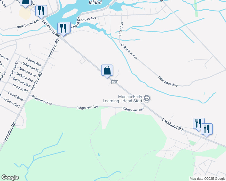 map of restaurants, bars, coffee shops, grocery stores, and more near 378 Lakehurst Road in Browns Mills