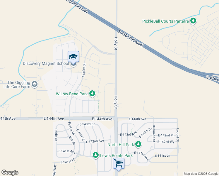 map of restaurants, bars, coffee shops, grocery stores, and more near 14561 Hudson Street in Thornton