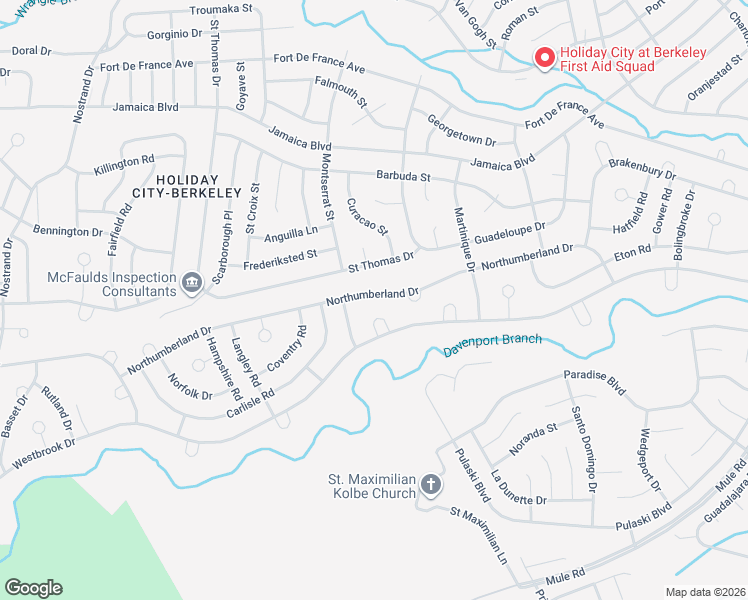 map of restaurants, bars, coffee shops, grocery stores, and more near 73 Northumberland Drive in Toms River