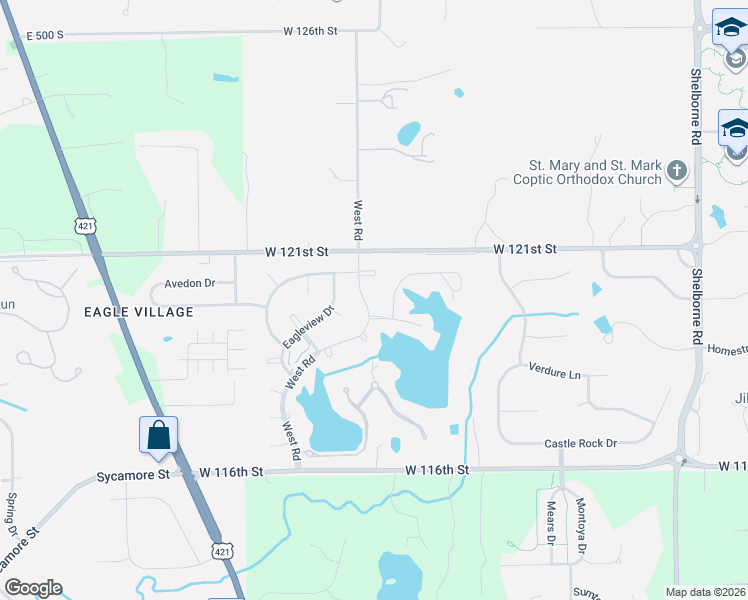 map of restaurants, bars, coffee shops, grocery stores, and more near 4369 Eagleridge Lane in Zionsville