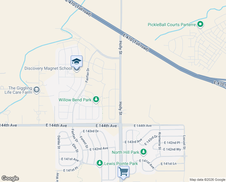 map of restaurants, bars, coffee shops, grocery stores, and more near 14561 Hudson Street in Thornton