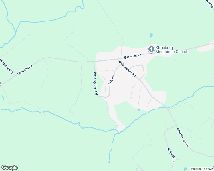 map of restaurants, bars, coffee shops, grocery stores, and more near 2336 Heidi Circle in Chambersburg