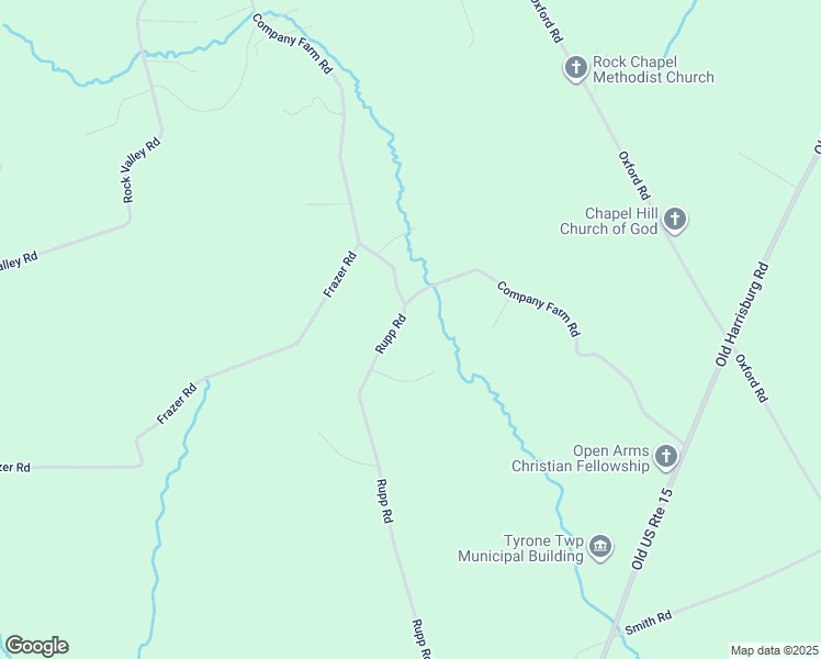 map of restaurants, bars, coffee shops, grocery stores, and more near 439 Rupp Road in Gettysburg