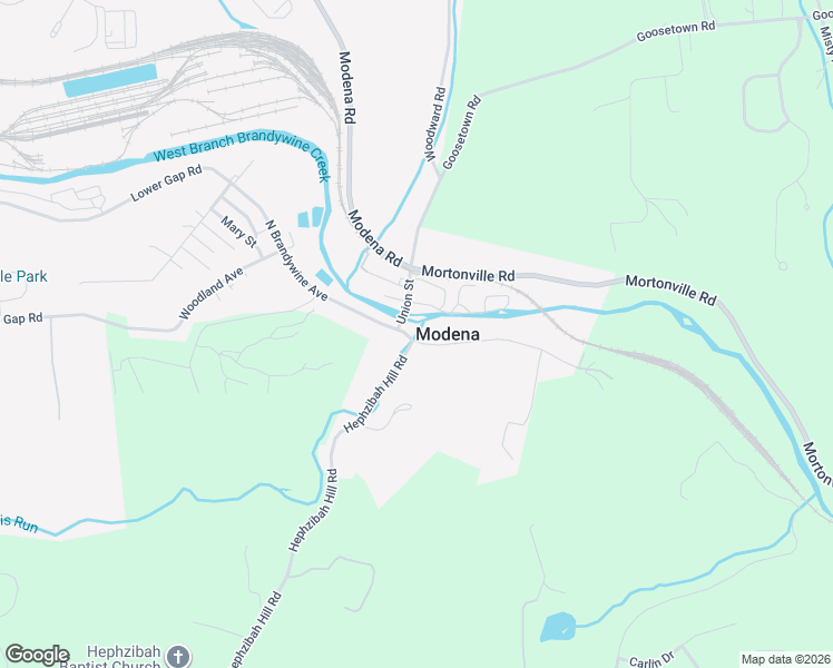 map of restaurants, bars, coffee shops, grocery stores, and more near 3 South Brandywine Avenue in Coatesville