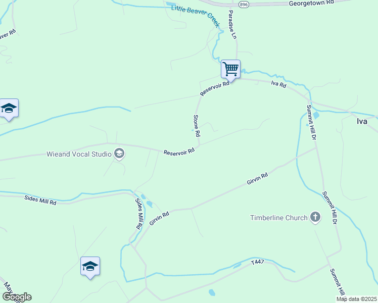 map of restaurants, bars, coffee shops, grocery stores, and more near 45 Reservoir Rd in Strasburg