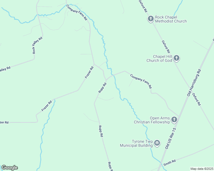 map of restaurants, bars, coffee shops, grocery stores, and more near 439 Rupp Road in Gettysburg