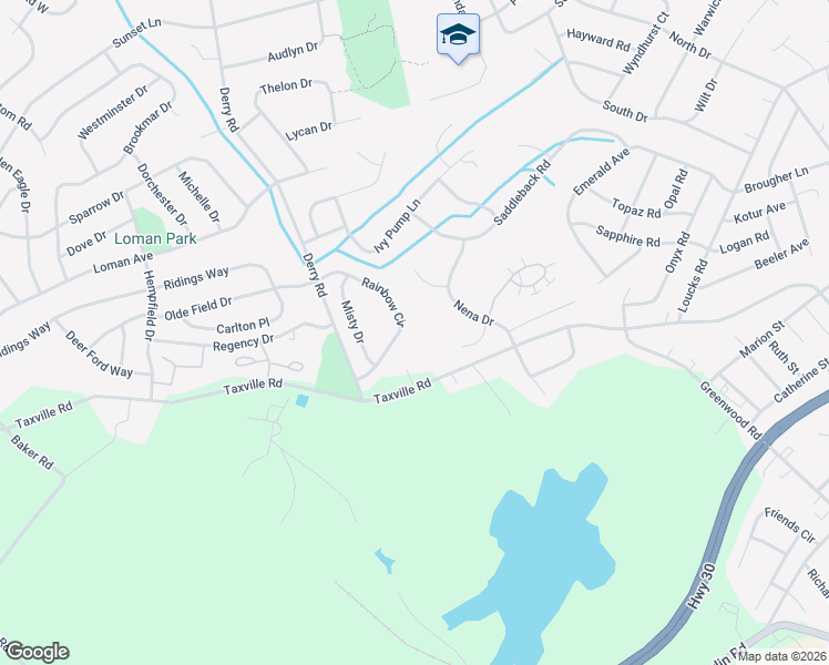 map of restaurants, bars, coffee shops, grocery stores, and more near 1689 Rainbow Circle in York