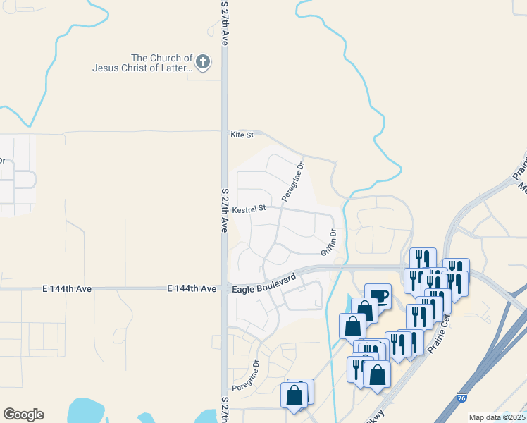 map of restaurants, bars, coffee shops, grocery stores, and more near 2844 Kestrel St in Brighton
