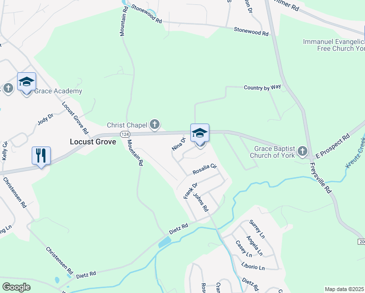map of restaurants, bars, coffee shops, grocery stores, and more near 35 Nina Drive in East York