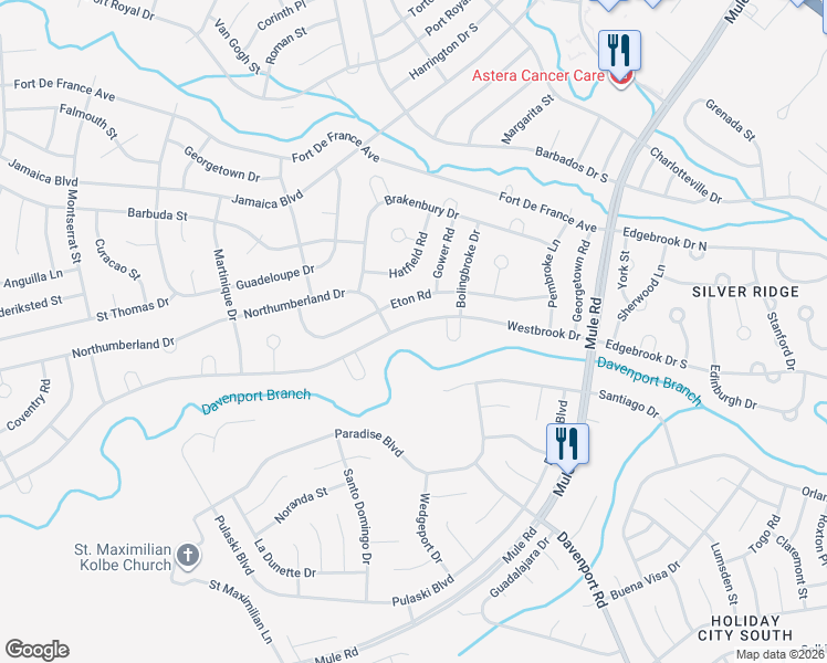 map of restaurants, bars, coffee shops, grocery stores, and more near 61 Westbrook Drive in Toms River